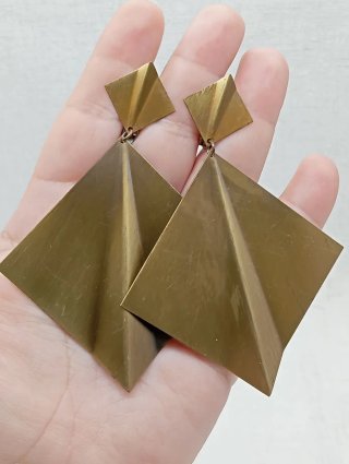 Pendientes Vintage Latón 80s