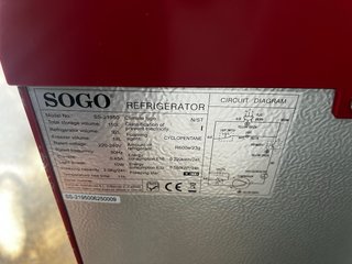 Mini Nevera Congelador SOGO Retro Rojo 110L