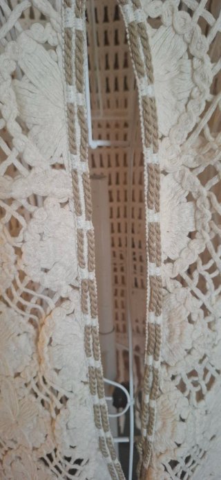 Chaleco crochet flecos crema talla única