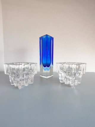 🇩🇪 dos Candelabros Brutalista Nachtmann ( jarrón