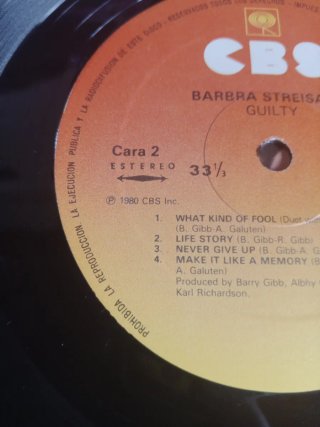 Barbara Streisand Guilty Vinilo LP 1980