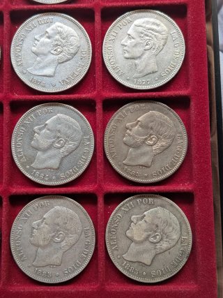 Duros de plata 5 pesetas varios años desde 47 €