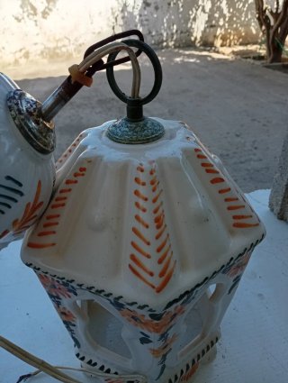 Lámpara de cerámica colgante vintage