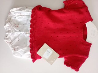 Conjunto bebé rojo y blanco
