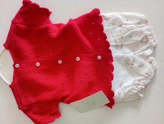 Conjunto bebé rojo y blanco