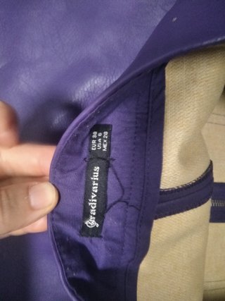 Falda corta Stradivarius Morada Talla 38