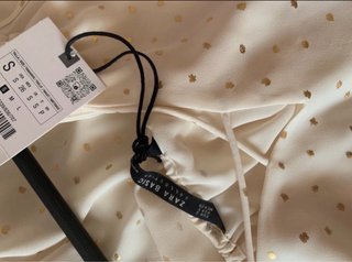 Zara Blusa Lunares Dorados Beige