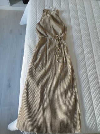 Vestido Mango Dorado Talla S