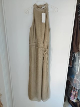 Vestido Mango Dorado Talla S