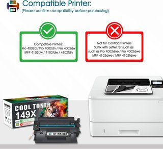 Toner per HP 149X W1490A con chip per Pro 4002dn