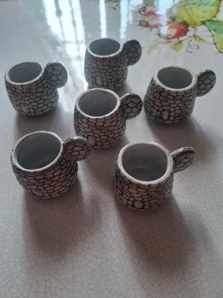 Servizio caffè 6 tazze con zuccheriera e vassoio