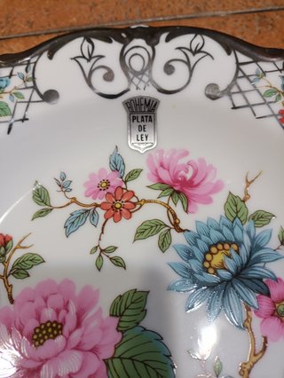 Plato Porcelana Winterling Bohemia Plata de ley