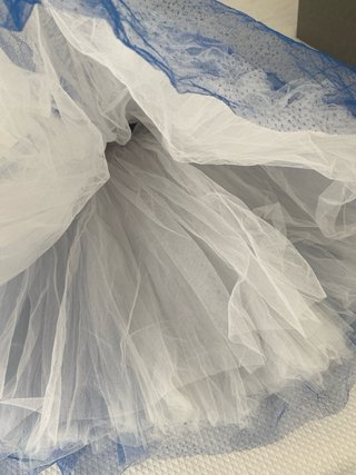 Disfraz Bailarina Tutú Azul y Blanco.
