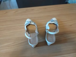 Sandali Cinzia Valle beige e argento