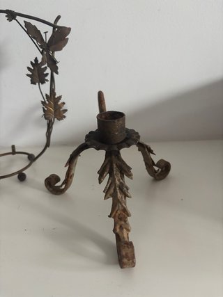 Candelabro forja artesanal antiguo