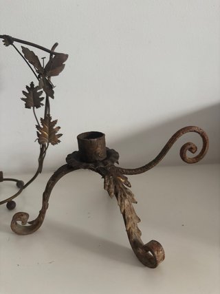 Candelabro forja artesanal antiguo