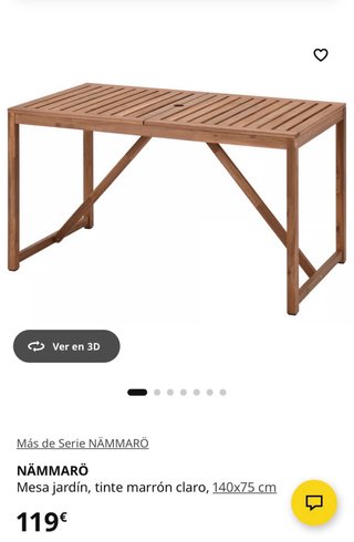 Conjunto exterior IKEA NÄMMARÖ mesa y banco