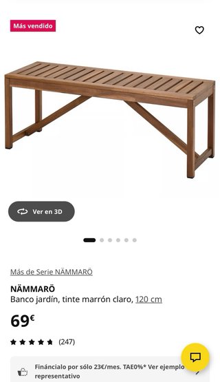Conjunto exterior IKEA NÄMMARÖ mesa y banco