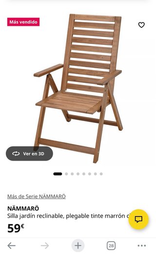 Conjunto exterior IKEA NÄMMARÖ mesa y banco