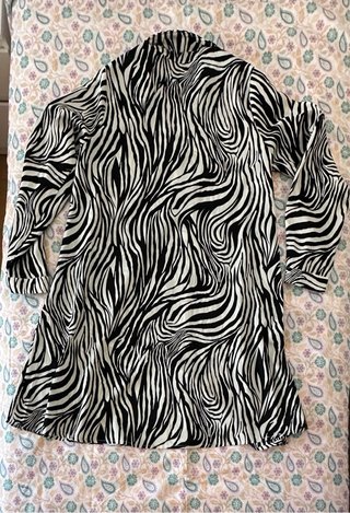 Vestido camisa estampado cebra