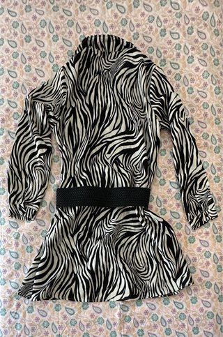 Vestido camisa estampado cebra