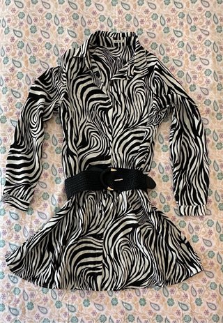 Vestido camisa estampado cebra
