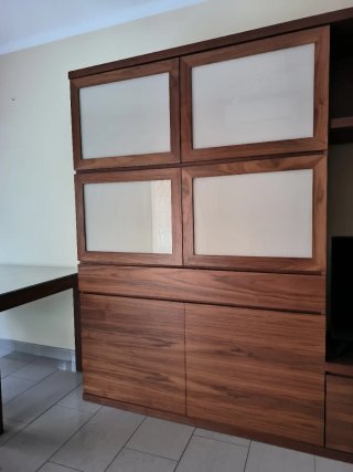 Mueble modular madera y cristal 310x200cm