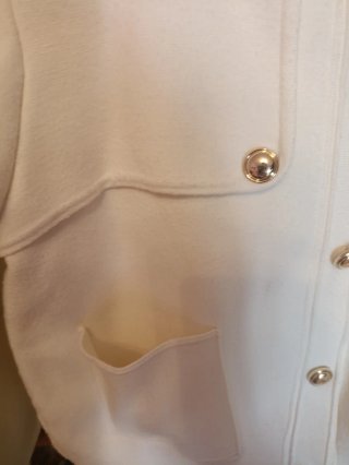 Chaqueta Zara punto crema botones dorados M