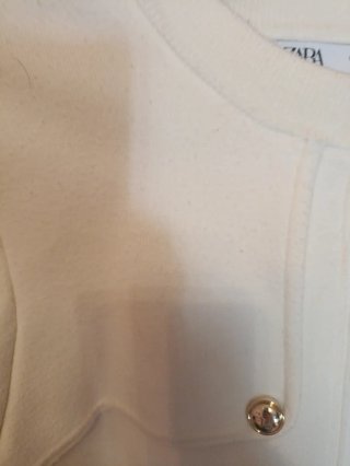 Chaqueta Zara punto crema botones dorados M