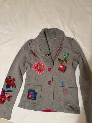 Chaqueta Algodón Desigual Flores