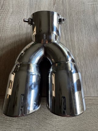 Cola de escape doble cromada universal