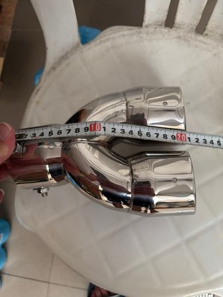Cola de escape doble cromada universal