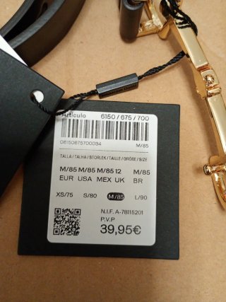 Cinturón Massimo Dutti S/80 Negro