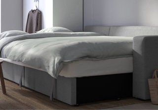 Sofá Cama IKEA 3 Plazas Gris Chaise Longue