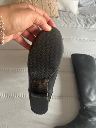 Botas altas piel Massimo Dutti negras