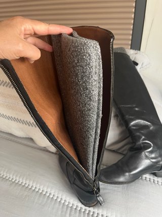 Botas altas piel Massimo Dutti negras