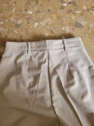 Pantalón ancho beige mujer