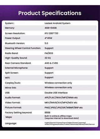 Autoradio Android 4+64G per Opel