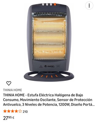 Estufa Eléctrica THINIA HOME Halógena