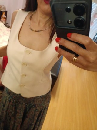 Chaleco Zara Talla S Blanco