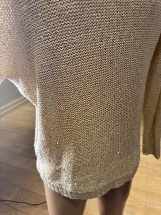 Jersey Vintage Cruz Bordada Beige/Oro