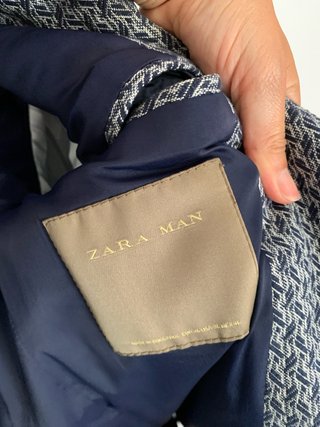 Chaqueta Zara Man Azul y Gris