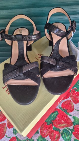 Sandalias Geox Mujer Talla 38 Negro/Plata