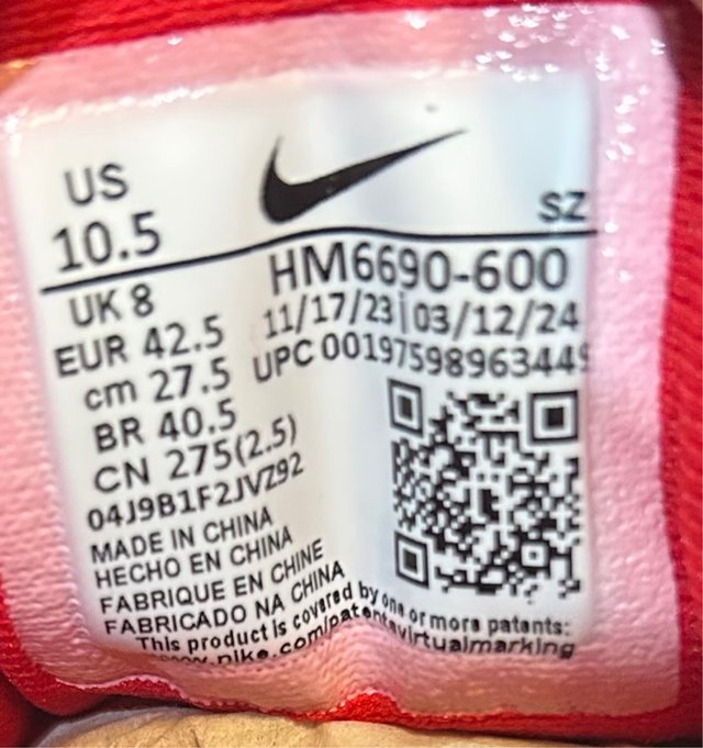 Nike Air Max 1 SP Rojas Talla 42.5