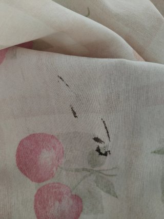 Cortina de cocina con estampado de frutas