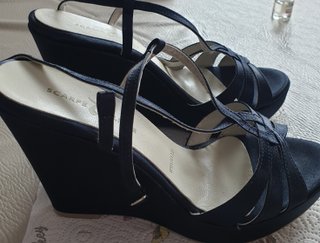 Sandali con zeppa blu