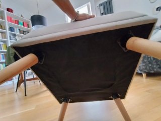 Pouf poggiapiedi Miliboo tortora 60x60