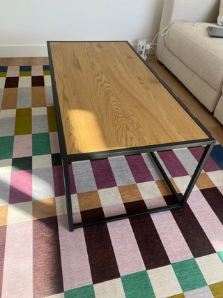Mesa centro madera y metal moderna