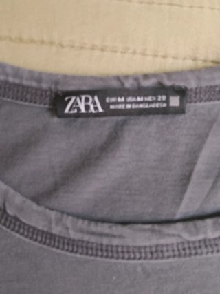 Camiseta Zara manga larga azul