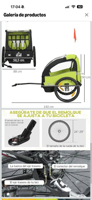 Remolque bici para niños